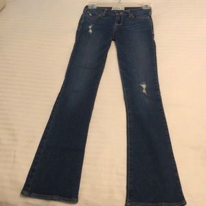 Abercrombie girls flare distressed jeans